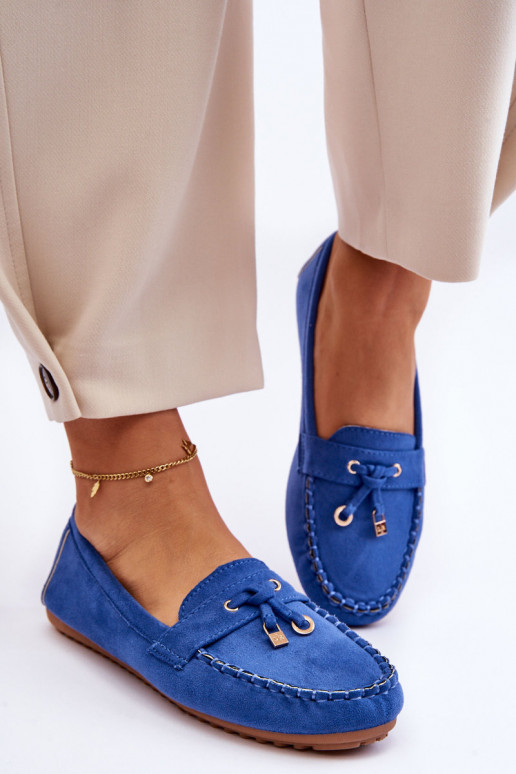 Mocassini classici in pelle scamosciata nel colore blu Good Time