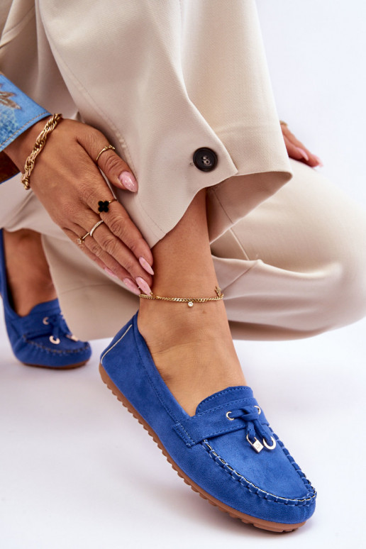 Mocassini classici in pelle scamosciata nel colore blu Good Time Mocassini classici in pelle scamosciata nel colore blu Good Time