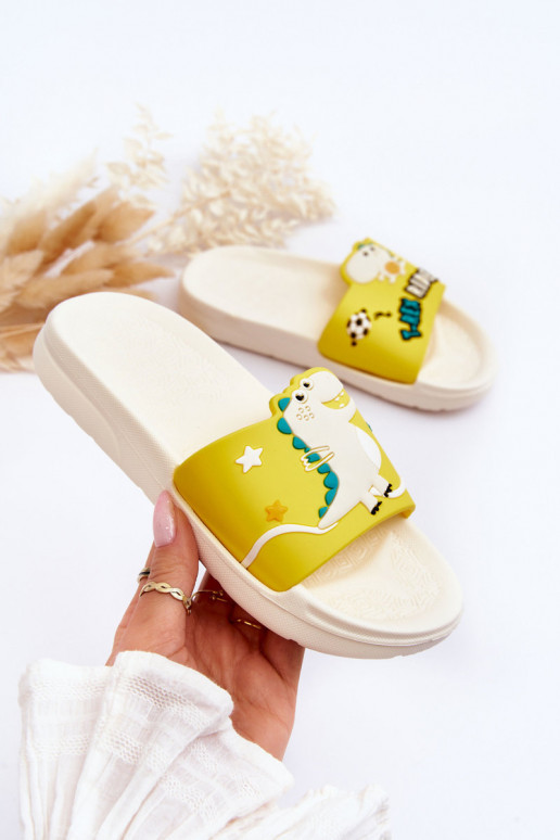 Ciabatte per bambini T-Rex beige Bernis Ciabatte per bambini T-Rex beige Bernis