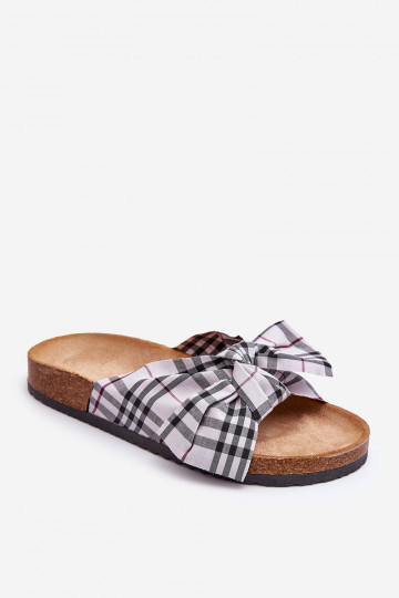 Pantofole con nastri con plateau in grigio Vero