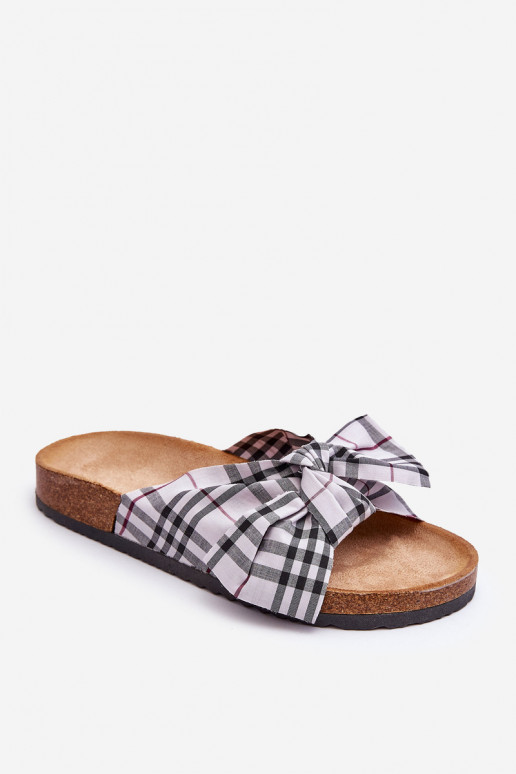 Pantofole con nastri con plateau in grigio Vero