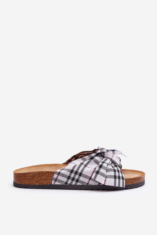 Pantofole con nastri con plateau in grigio Vero