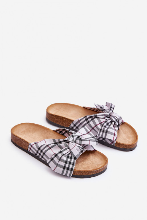 Pantofole con nastri con plateau in grigio Vero