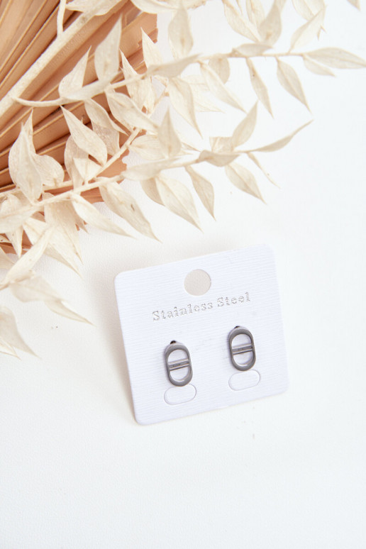 Orecchini ovali in colore argento