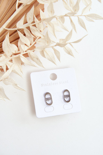 Orecchini ovali in colore argento 2