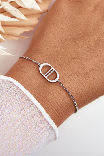 Bracciale in acciaio inossidabile color argento