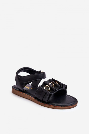 Sandali da bambino con chiusure adesive colore nero Havana