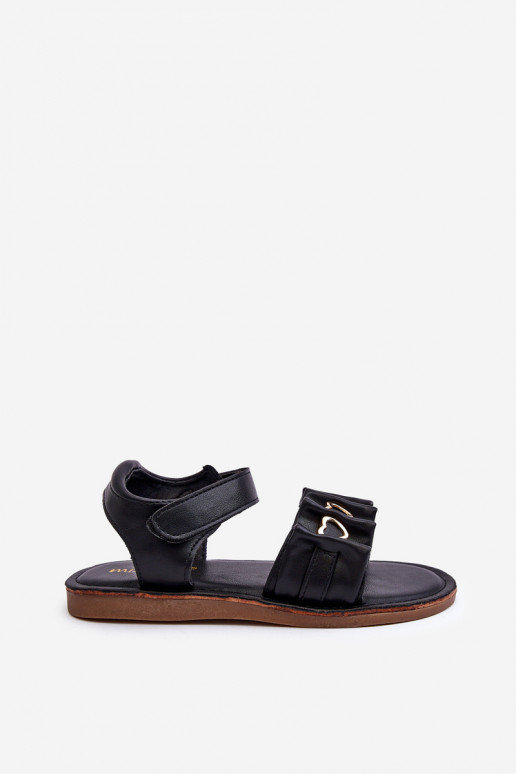 Sandali da bambino con chiusure adesive colore nero Havana