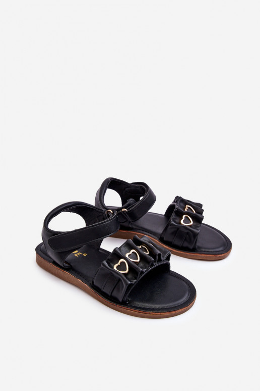 Sandali da bambino con chiusure adesive colore nero Havana