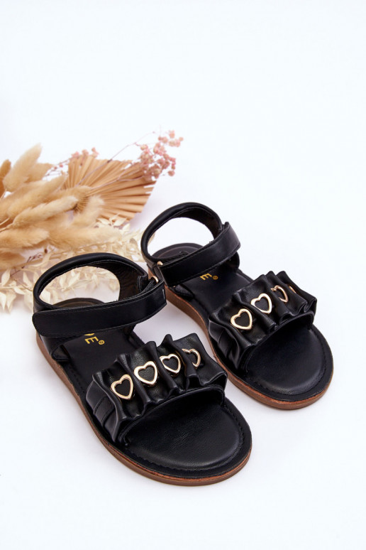 Sandali da bambino con chiusure adesive colore nero Havana