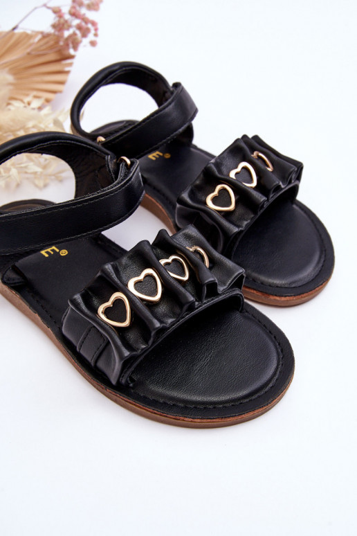 Sandali da bambino con chiusure adesive colore nero Havana