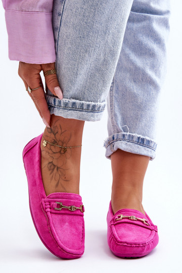 Mocassini classici in pelle scamosciata in Corinell rosa 2