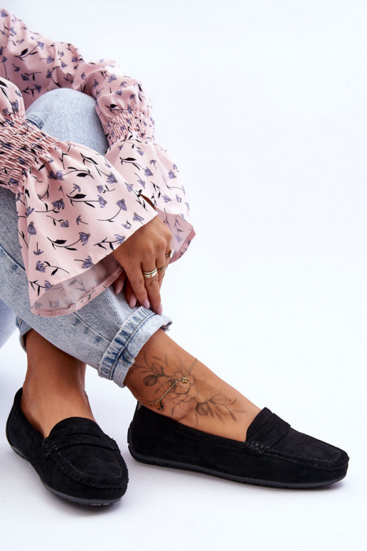 Eleganti mocassini in pelle scamosciata di colore nero Lenvie Eleganti mocassini in pelle scamosciata di colore nero Lenvie