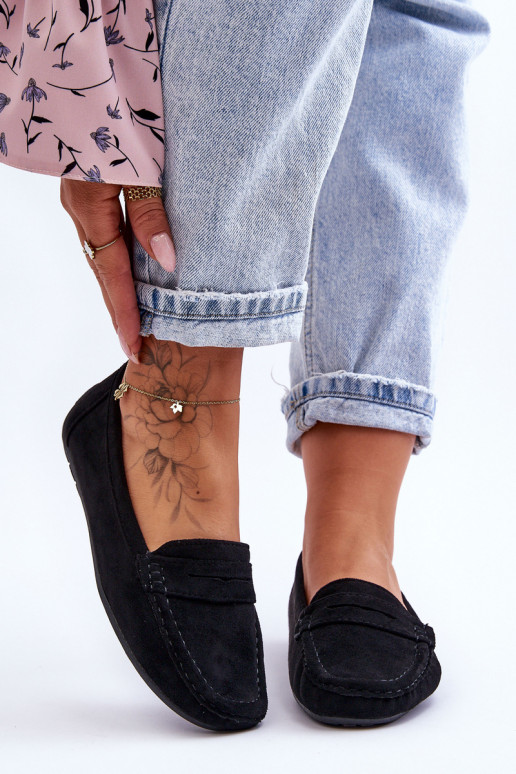 Eleganti mocassini in pelle scamosciata di colore nero Lenvie Eleganti mocassini in pelle scamosciata di colore nero Lenvie