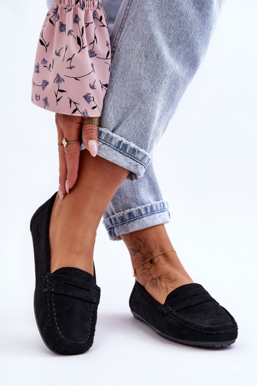 Eleganti mocassini in pelle scamosciata di colore nero Lenvie Eleganti mocassini in pelle scamosciata di colore nero Lenvie