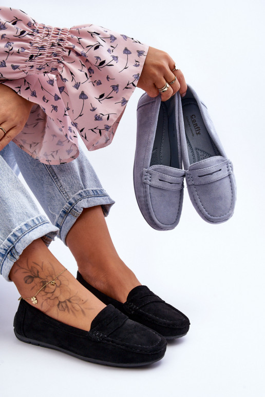 Eleganti mocassini in pelle scamosciata di colore nero Lenvie Eleganti mocassini in pelle scamosciata di colore nero Lenvie