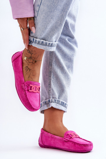Mocassini in camoscio rosa Rabell 2