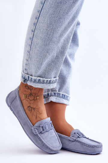 Mocassini in camoscio Rabell blu