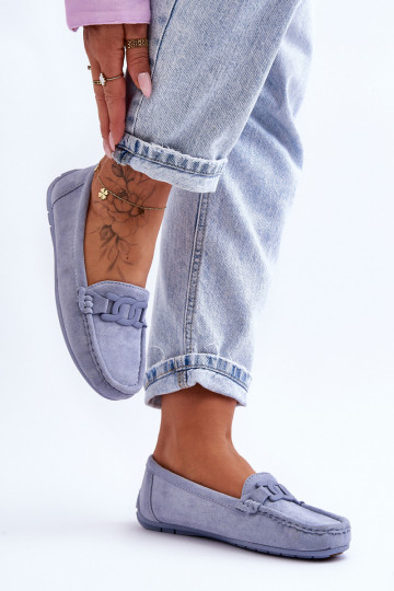 Mocassini in camoscio Rabell blu 2