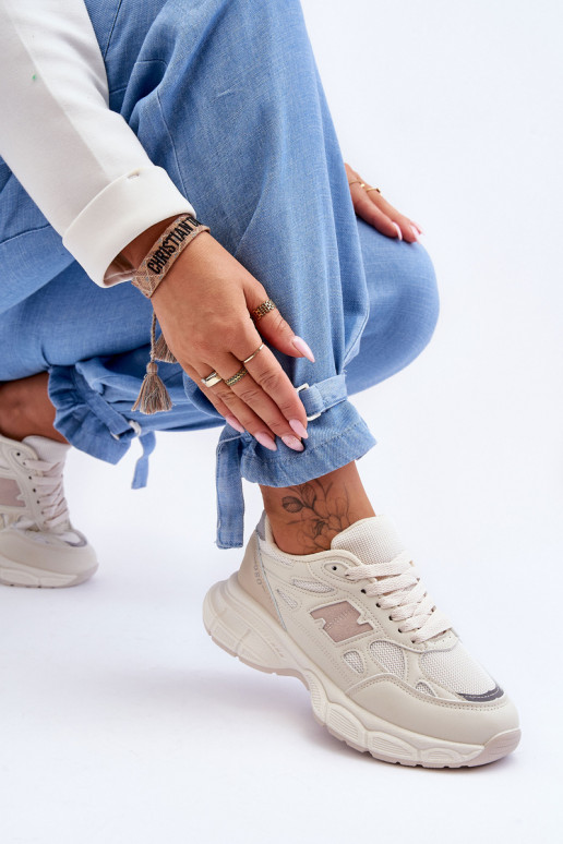 sneakers con rete colore beige Venezia