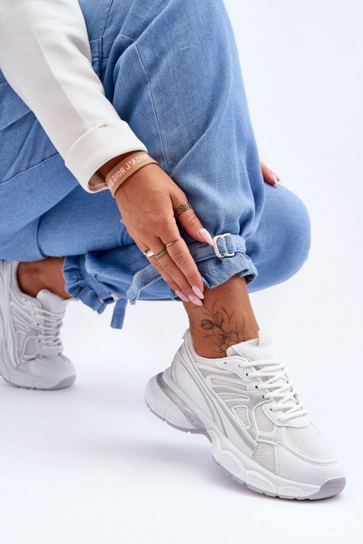 sneakers con lacci in Emare bianco sneakers con lacci in Emare bianco