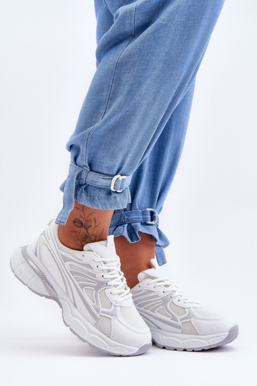 sneakers con lacci in Emare bianco sneakers con lacci in Emare bianco