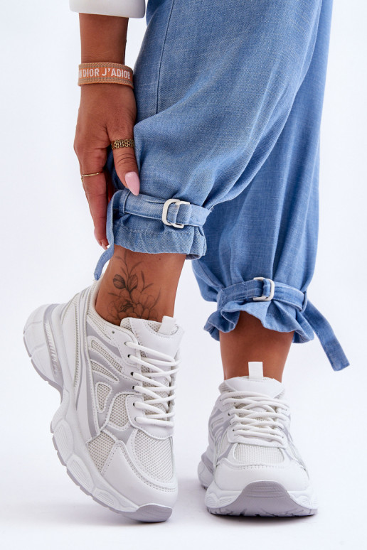 sneakers con lacci in Emare bianco sneakers con lacci in Emare bianco