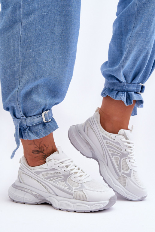 sneakers con lacci in Emare bianco sneakers con lacci in Emare bianco