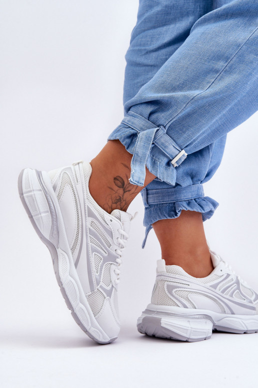 sneakers con lacci in Emare bianco sneakers con lacci in Emare bianco