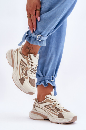 sneakers con lacci colore beige Emare