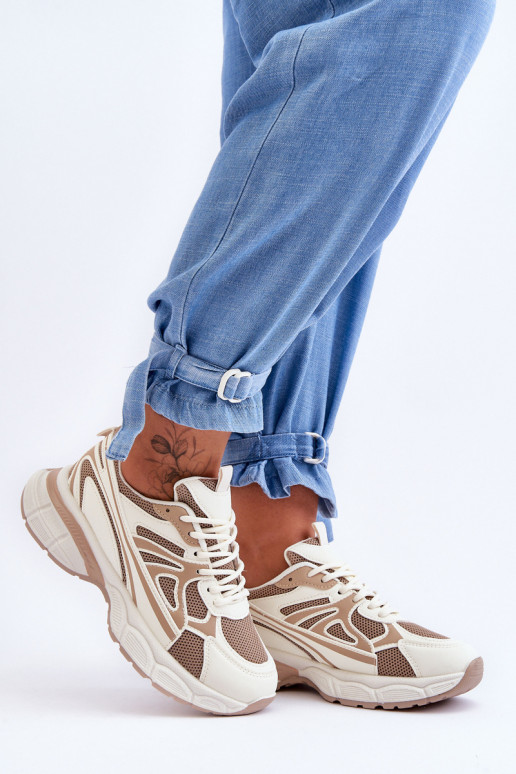 sneakers con lacci colore beige Emare
