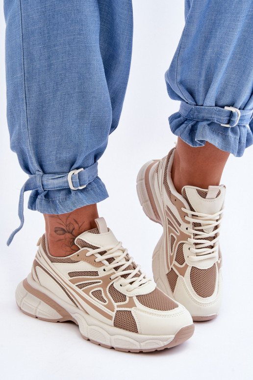 sneakers con lacci colore beige Emare