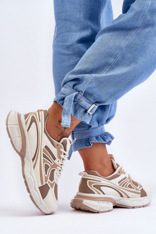 sneakers con lacci colore beige Emare