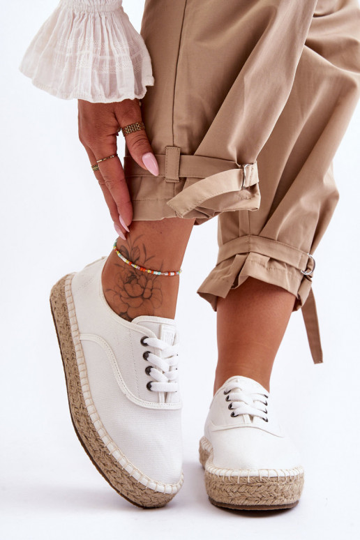 scarpe stringate per il tempo libero espadrillas Big Star LL274833 colore bianco