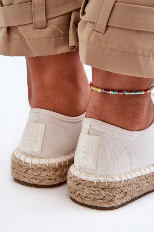 scarpe stringate per il tempo libero espadrillas Big Star LL274833 colore bianco
