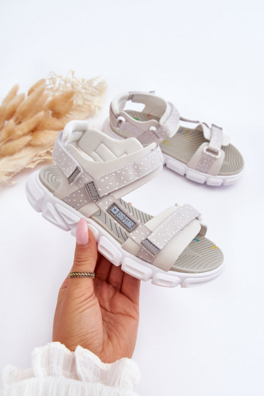Sandali da bambino con chiusure adesive Big Star LL374201 Colore bianco-argento