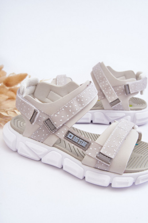 Sandali da bambino con chiusure adesive Big Star LL374201 Colore bianco-argento