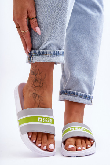 Pantofole leggere Big Star JJ274647 Bianco-grigio 2