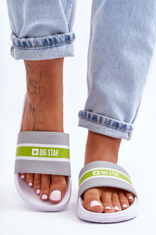 Pantofole leggere Big Star JJ274647 Bianco-grigio