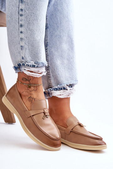 Mocassini da donna modello classico colore marrone Cortez