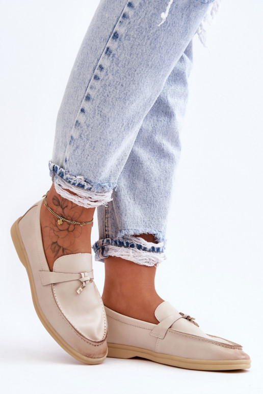 Mocassini da donna modello classico beige Cortez