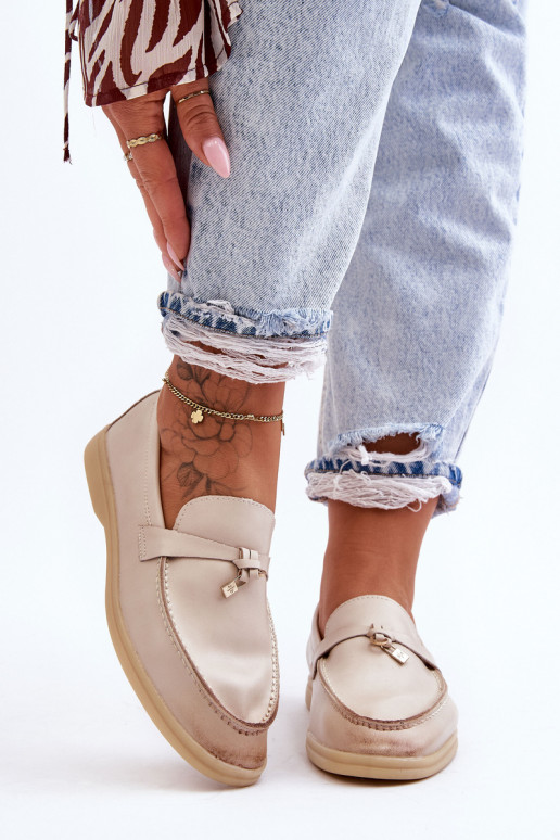 Mocassini da donna modello classico beige Cortez