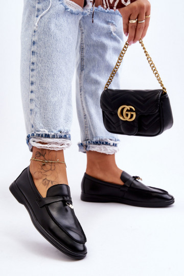 Mocassini da donna modello classico in colore nero Cortez