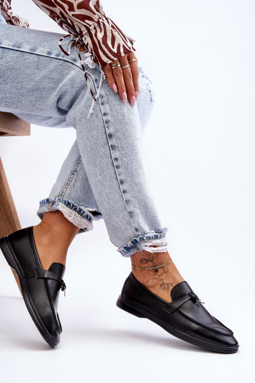 Mocassini da donna modello classico in colore nero Cortez