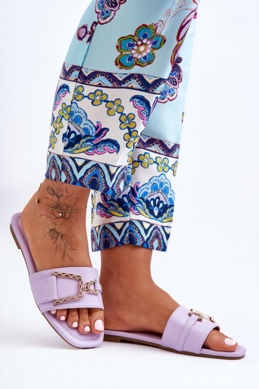 Pantofole modello classico con ornamenti Colore viola Impressionante