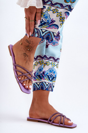 Pantofole con cinturini I Viola Leomi