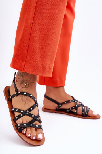 Sandali da donna con bellissimi dettagli in colore nero Alemona