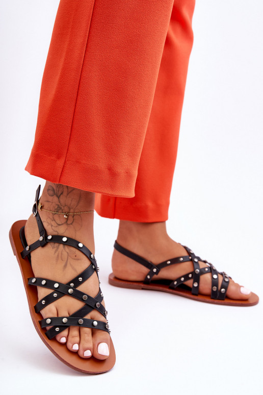 Sandali da donna con bellissimi dettagli in colore nero Alemona