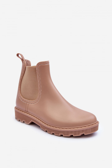 Helinca, stivali in gomma opaca del modello resistente, colore beige
