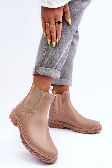 Helinca, stivali in gomma opaca del modello resistente, colore beige 2